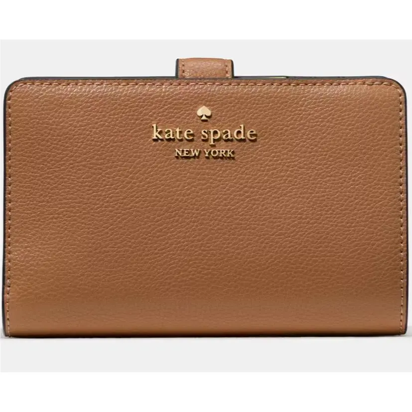 Kate Spade Medium Bifold Wallet Brown Delicate Pebbled Leather KN751