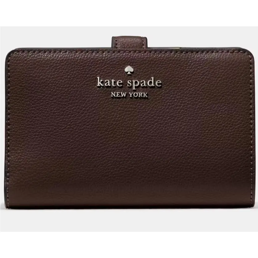 Medium Bifold Wallet Dark Brown Pebbled Leather KN751 Retail by Kate Spade