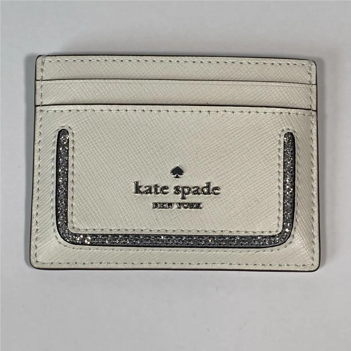Kate Spade Madison Crystal Inlay Slim Card Holder New