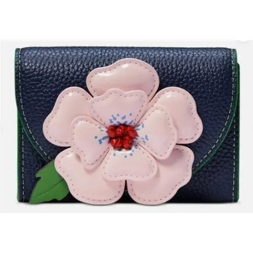 Kate Spade In The Garden Floral Applique Flap Card Case - - KJ882