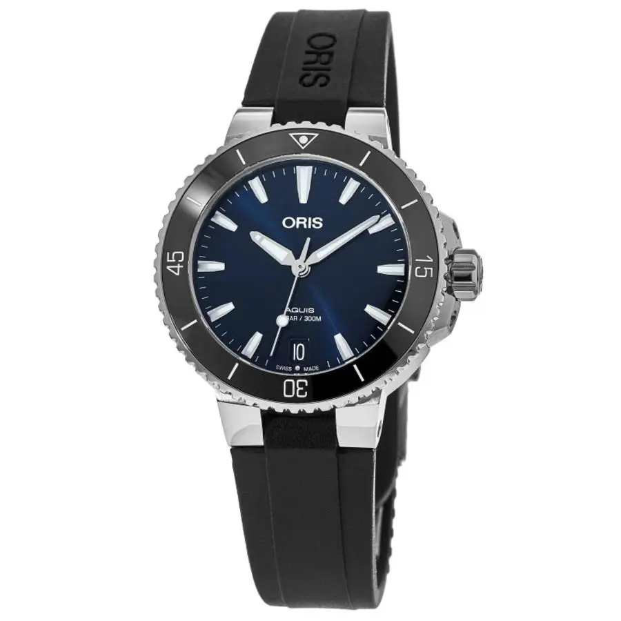 Oris Aquis Date Automatic Blue Women`s Watch 01 733 7731 4135-07 4 18 64FC