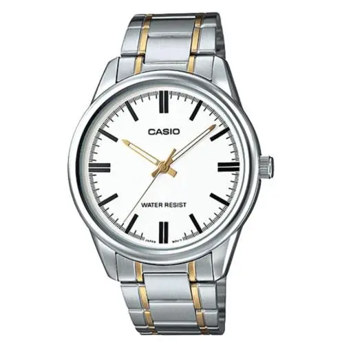 Dress Analog Stainless Steel Band Women`s LTP-V005SG-7AUDF Wrist Watch by Casio