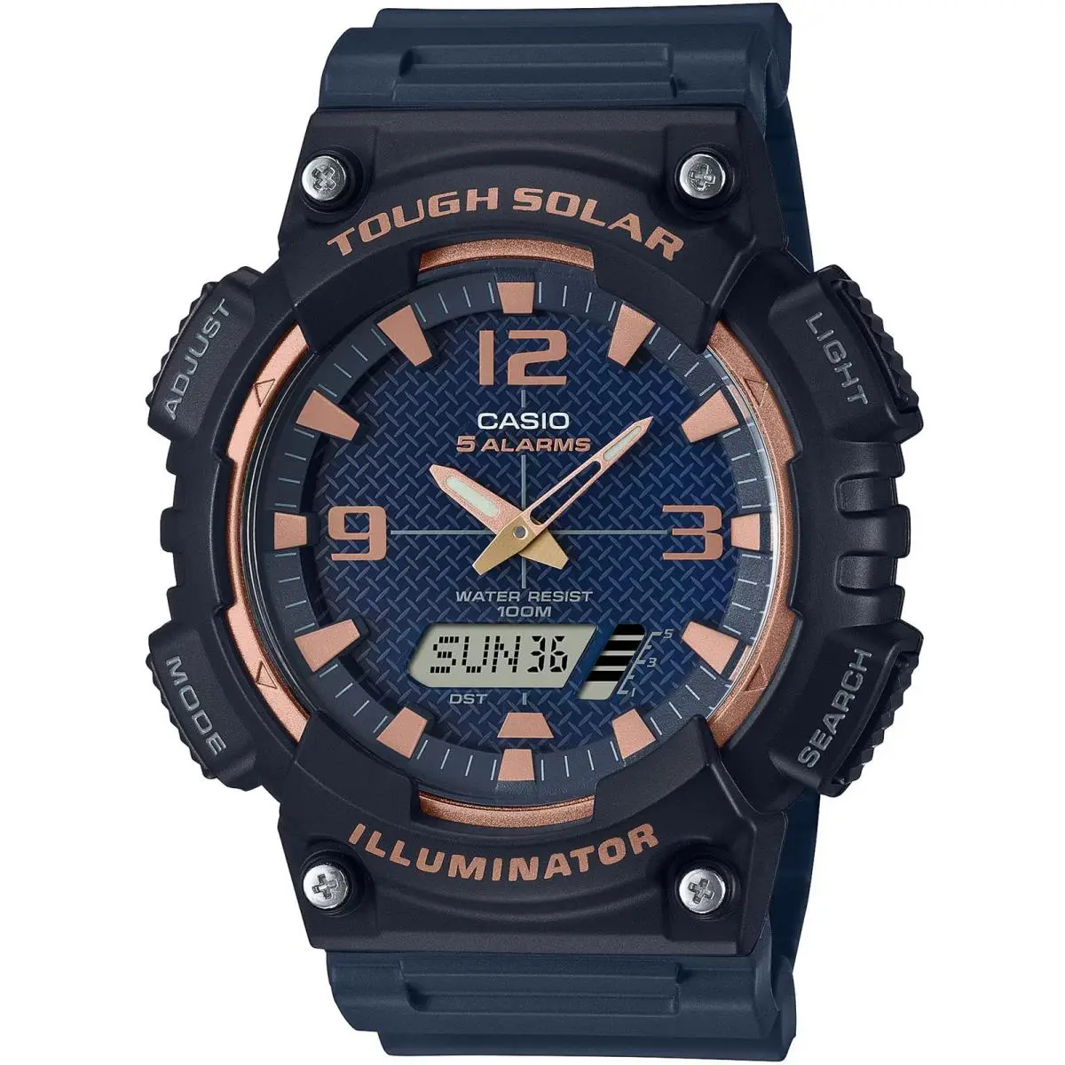 Casio Men`s Watch Alarm Blue Analog-digital Dial Resin Strap AQ-S810W-2A3VCF