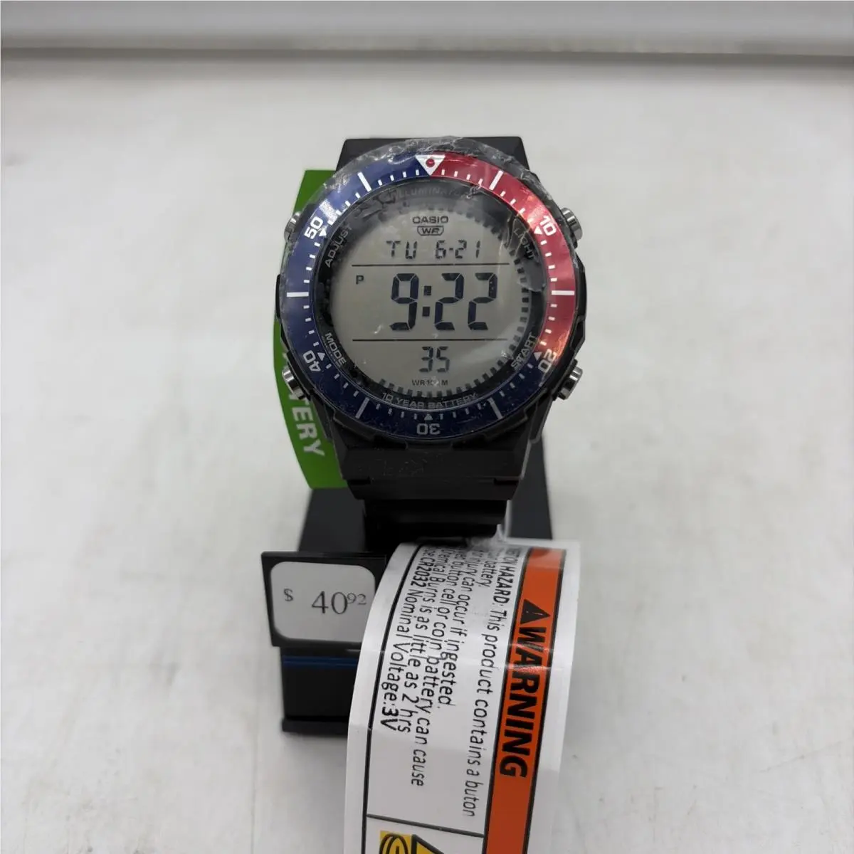 Casio Men`s Watch Dual Time Beige Digital Dial Black Resin Strap AE-1700H-1A2VCF