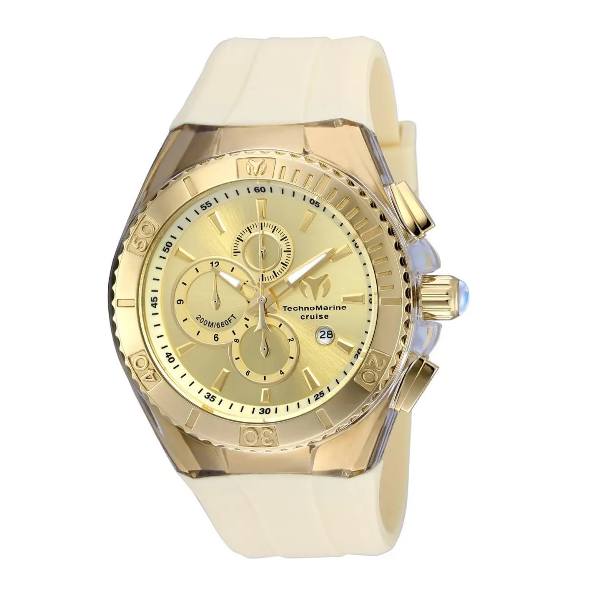Technomarine Men`s Watch Quartz Cruise Star Gold Tone Dial Strap TM-115216