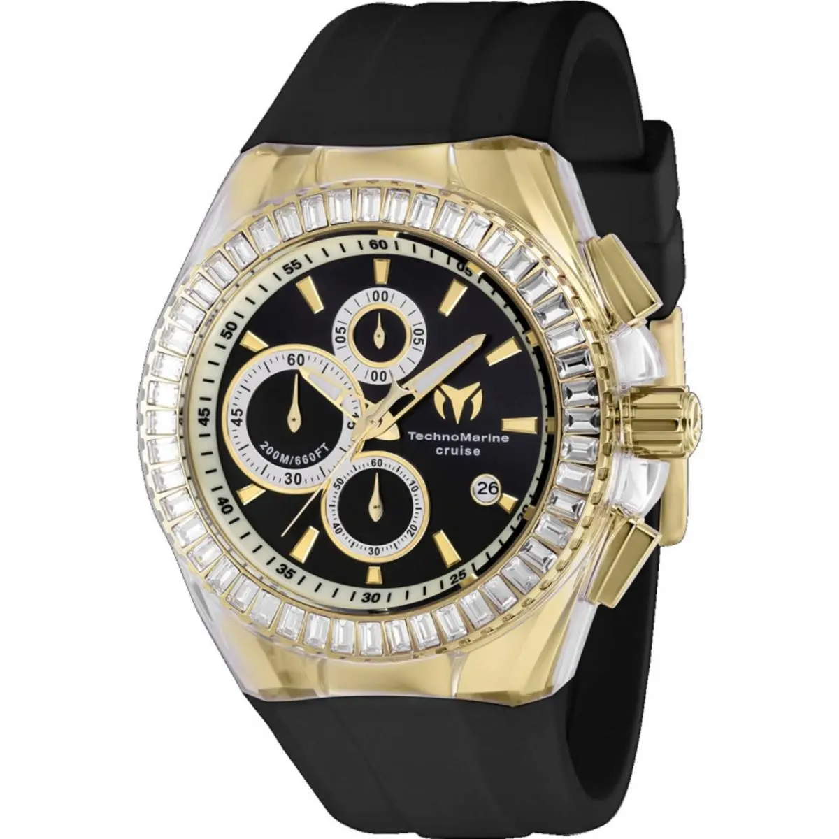 Technomarine Men`s Watch Cruise Chrono Black and Silver Dial TM-121155 by TechnoMarine