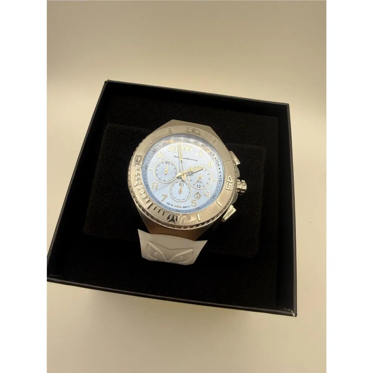 Technomarine Manta Ocean Men`s Watch - 48mm TM-225004 Blue Dial/white Band by TechnoMarine