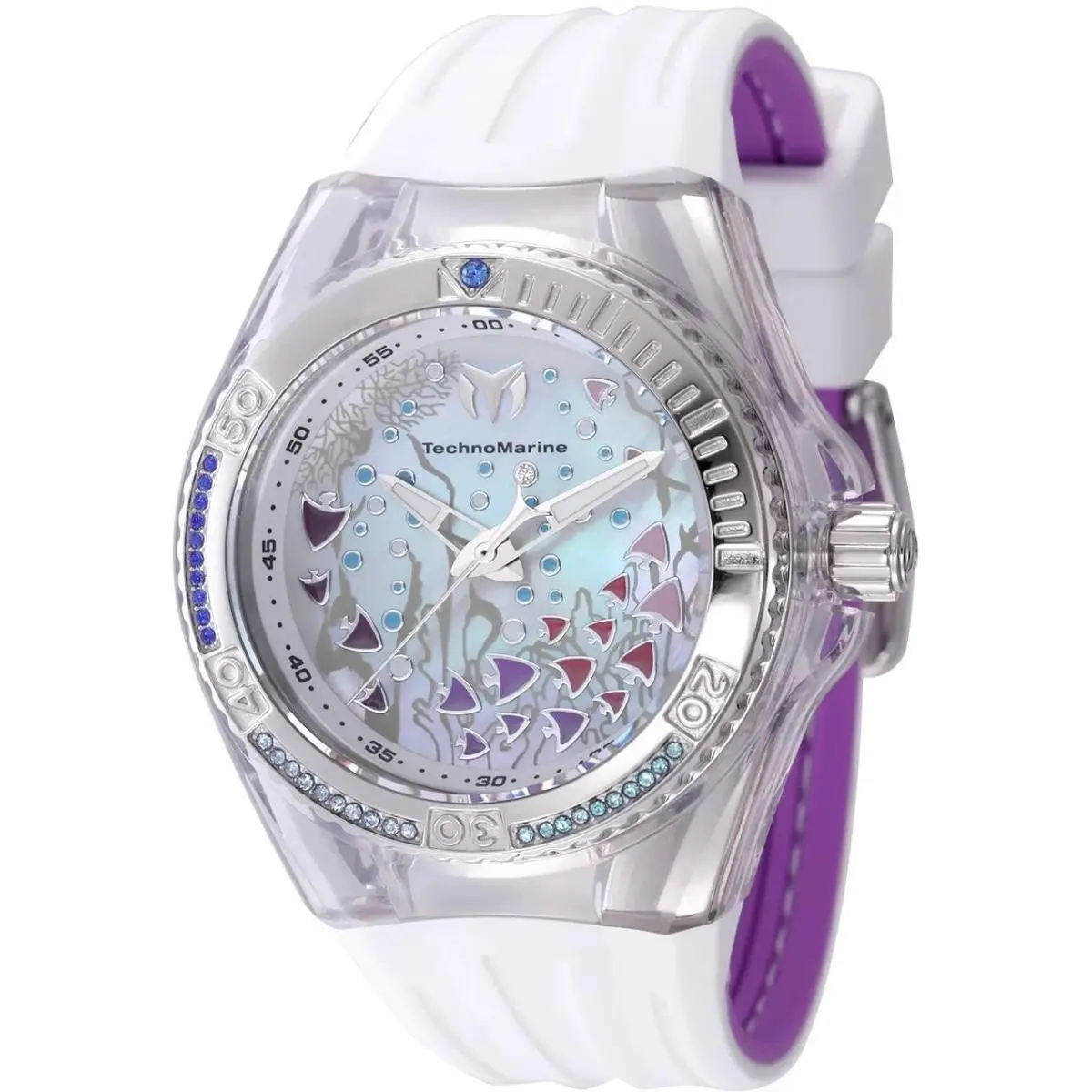 Technomarine TM-125003 Quartz Watch White Dial Silicone 40mm Women by TechnoMarine