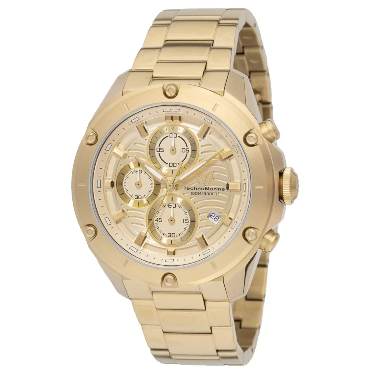Technomarine Oceanico Men’s Watch 44mm Gold Stainless Steel TM-325017