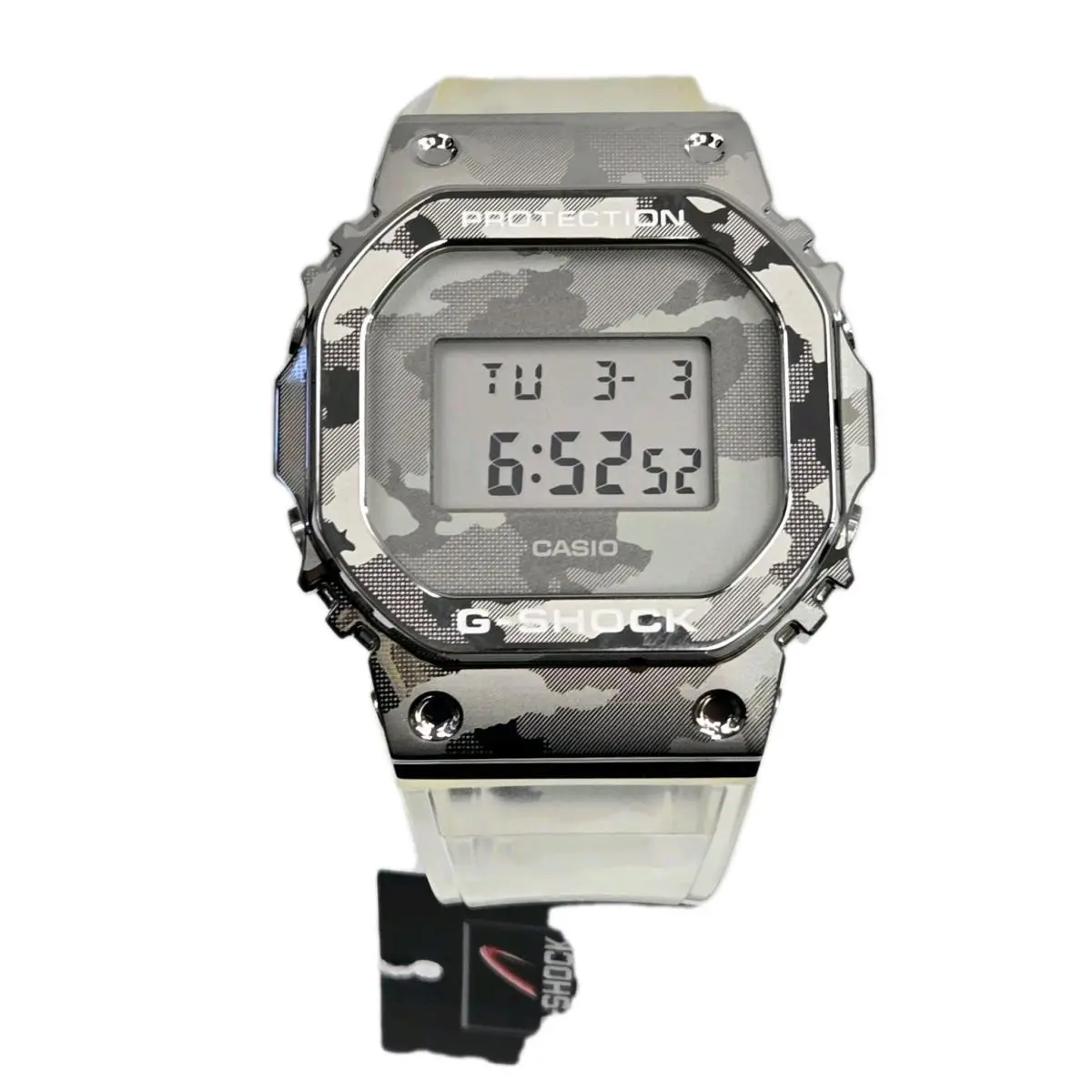 Casio G Shock Watch GM5600SCM-1 GM5600 White Skeleton Camo W Box