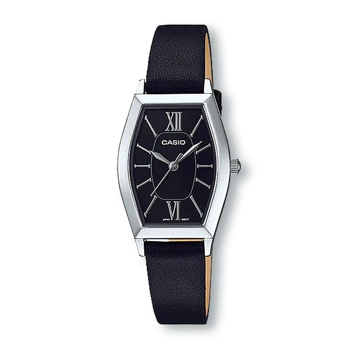 Casio LTPE167L-1A Analog Black Leather Band Watch Black Dial