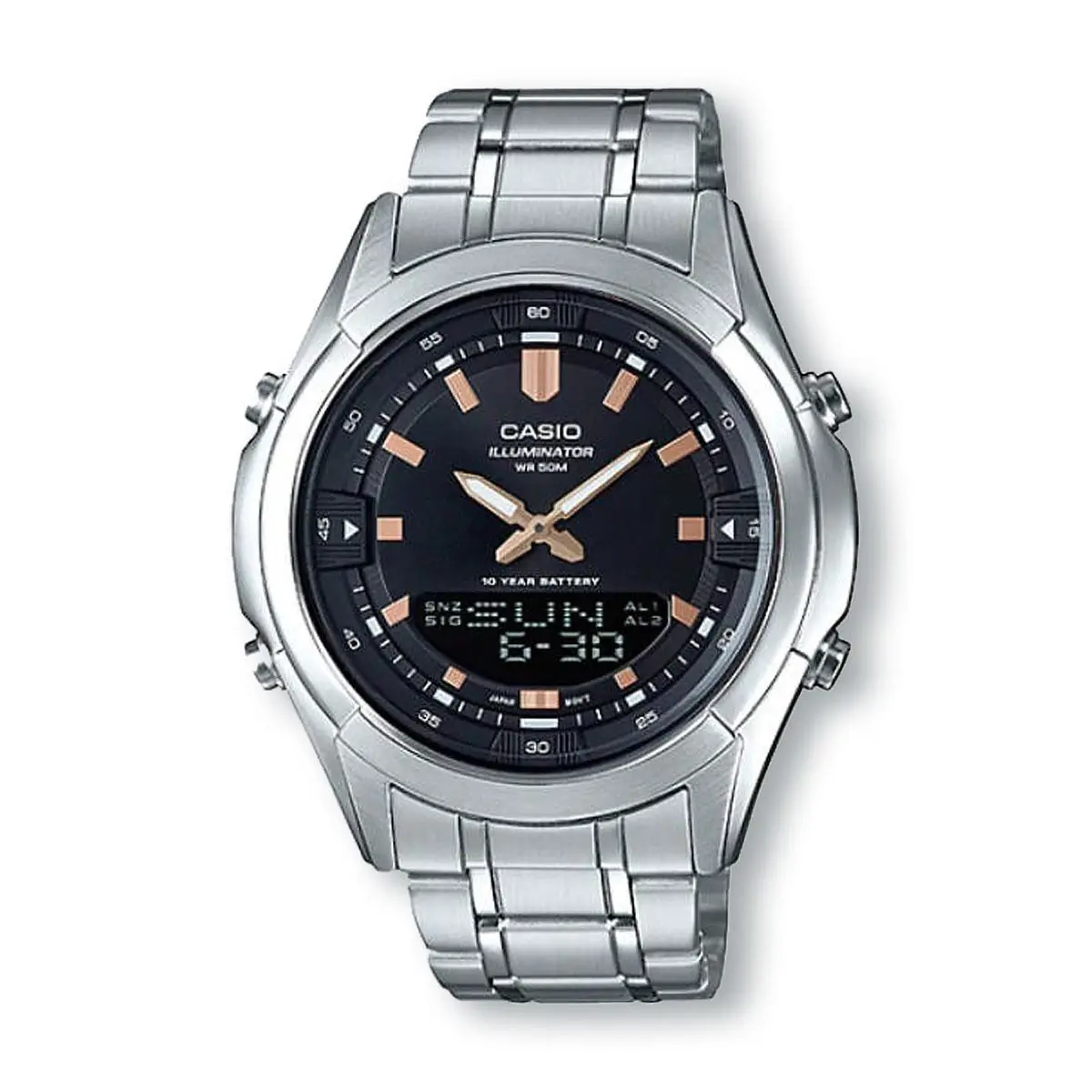 Casio AMW840D-1A Digital/analog World Time 30 Telememo Watch