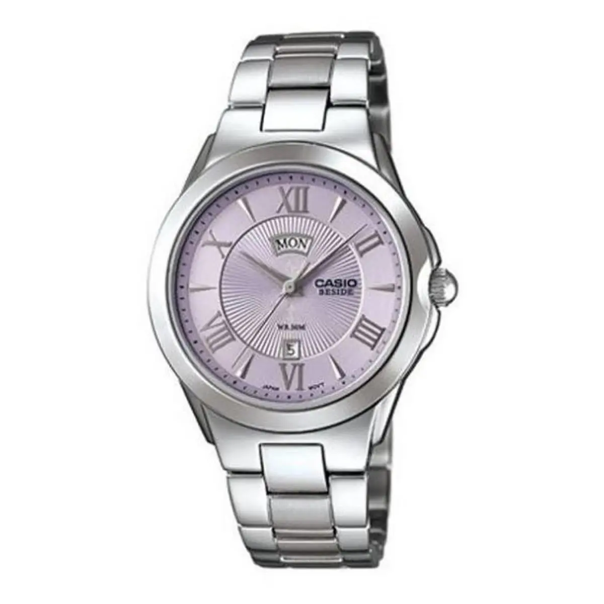 Casio BEL-130D6AV Men`s Watch Stainless Steel Bracelet Analog Dial