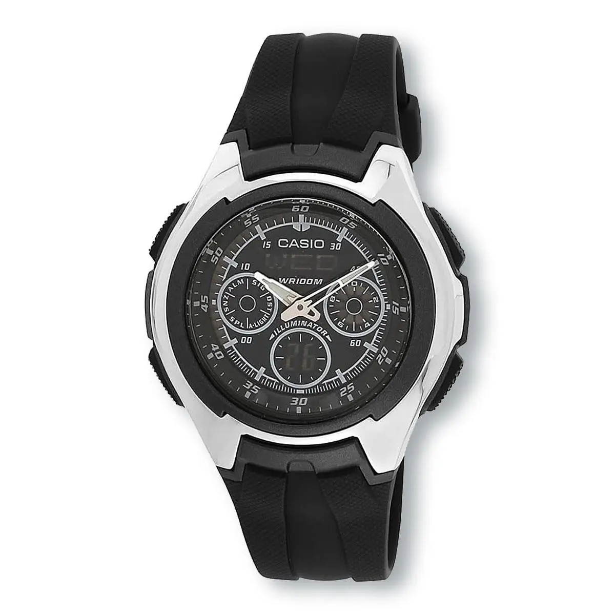 Casio AQ163W-1B1VDF Analog Digital World Time Sports Watch Black/silver