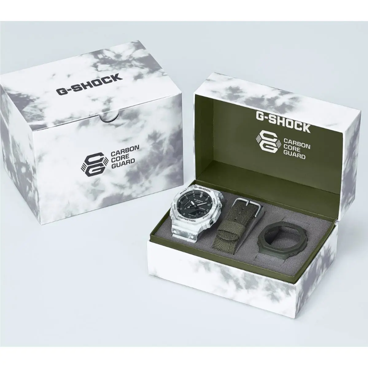 G-shock Snow Camouflage GAE2100GC-7A White Mens Watch Extra Band + Bezel by Casio