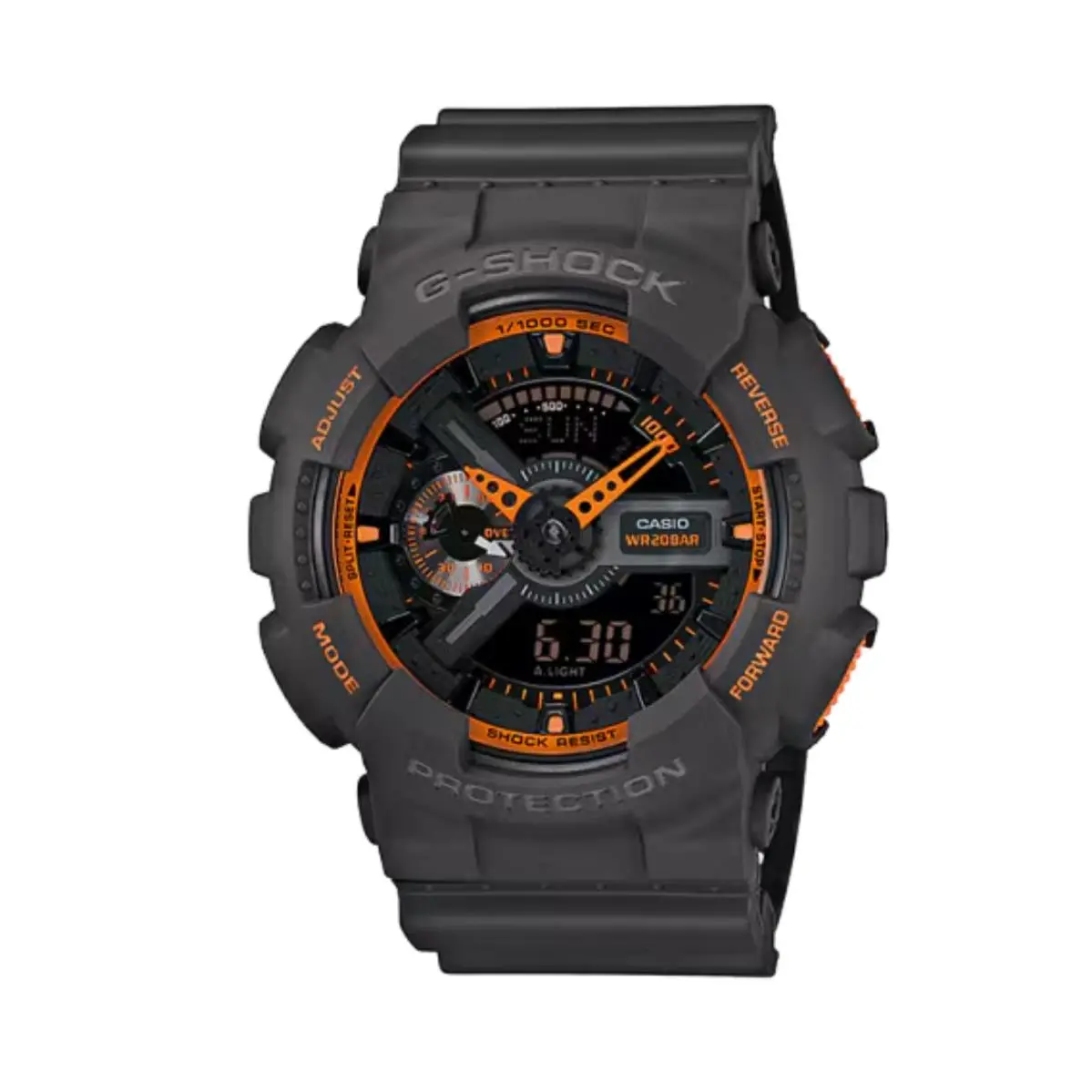 G-shock GA110TS-1A4 Matte Gray/orange Rubber Quartz Wrist Watch by Casio
