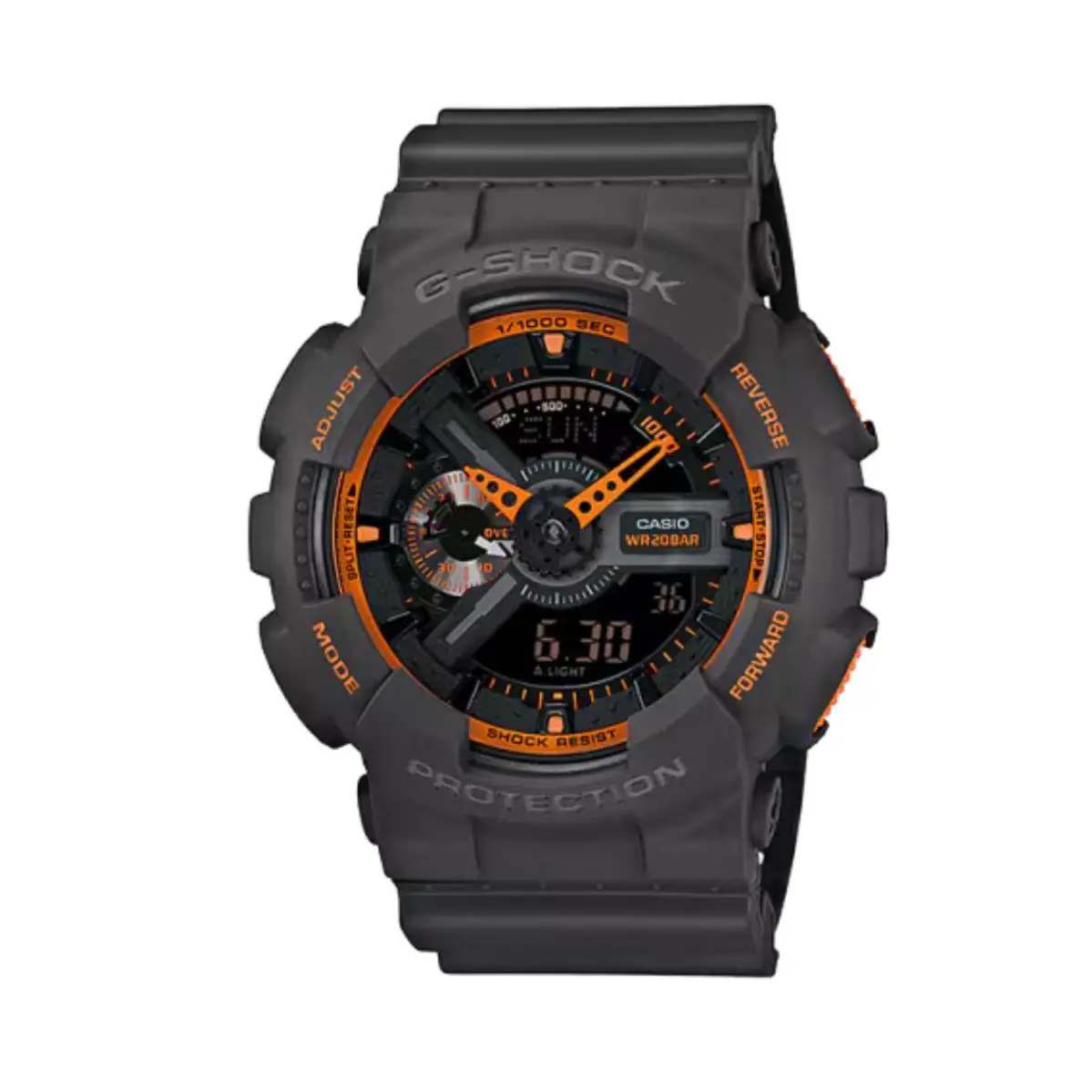 Casio G-shock GA110TS-1A4 Matte Gray/orange Rubber Quartz Wrist Watch