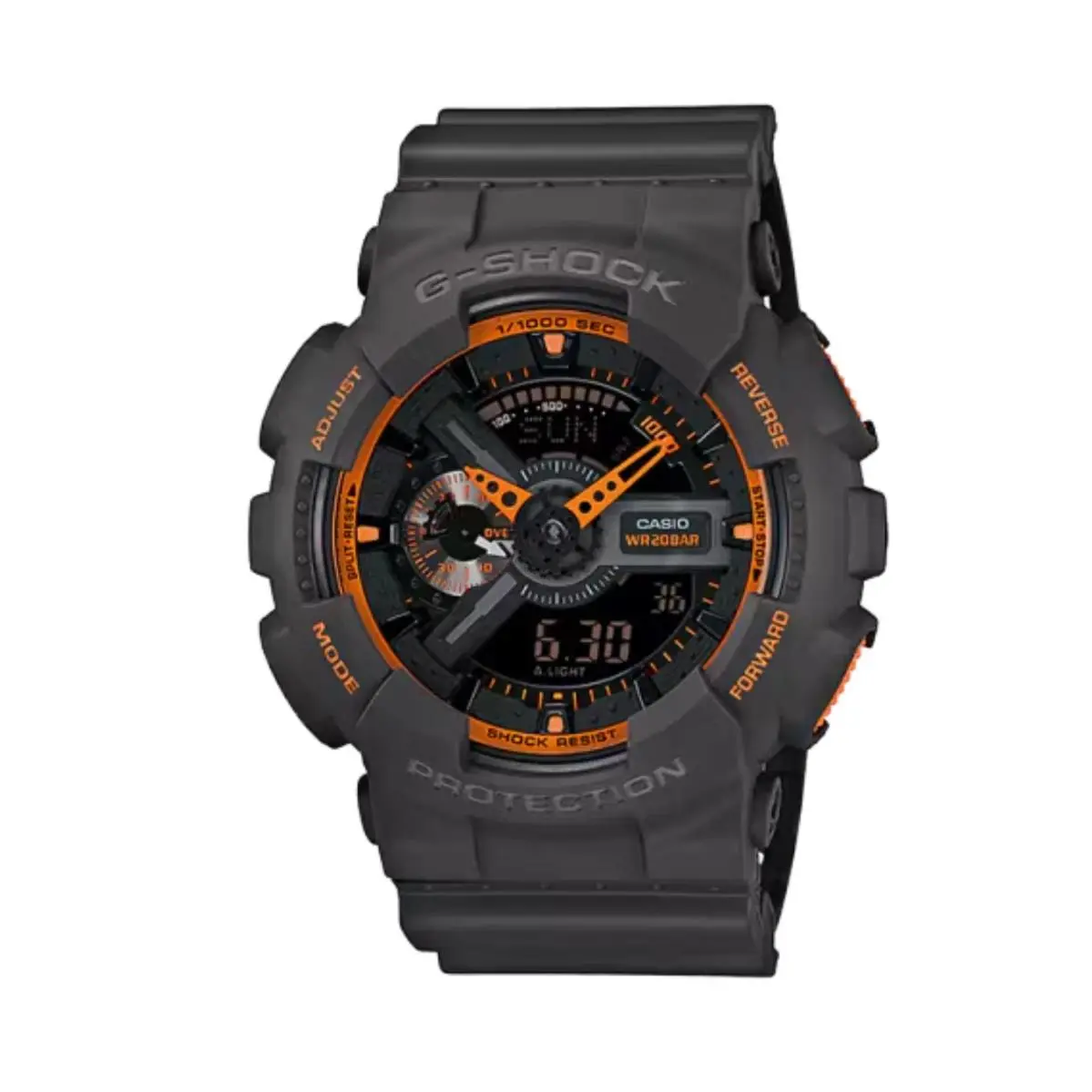 G-shock GA110TS-1A4 Matte Gray/orange Rubber Quartz Wrist Watch by Casio