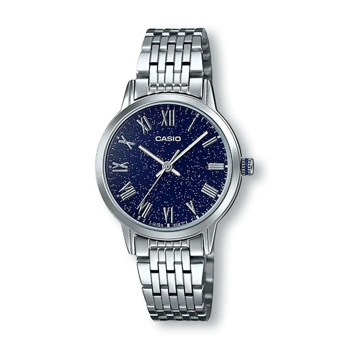 Casio LTPTW100D-2AV Blue Dial Stainless Steel Analog Quartz Watch