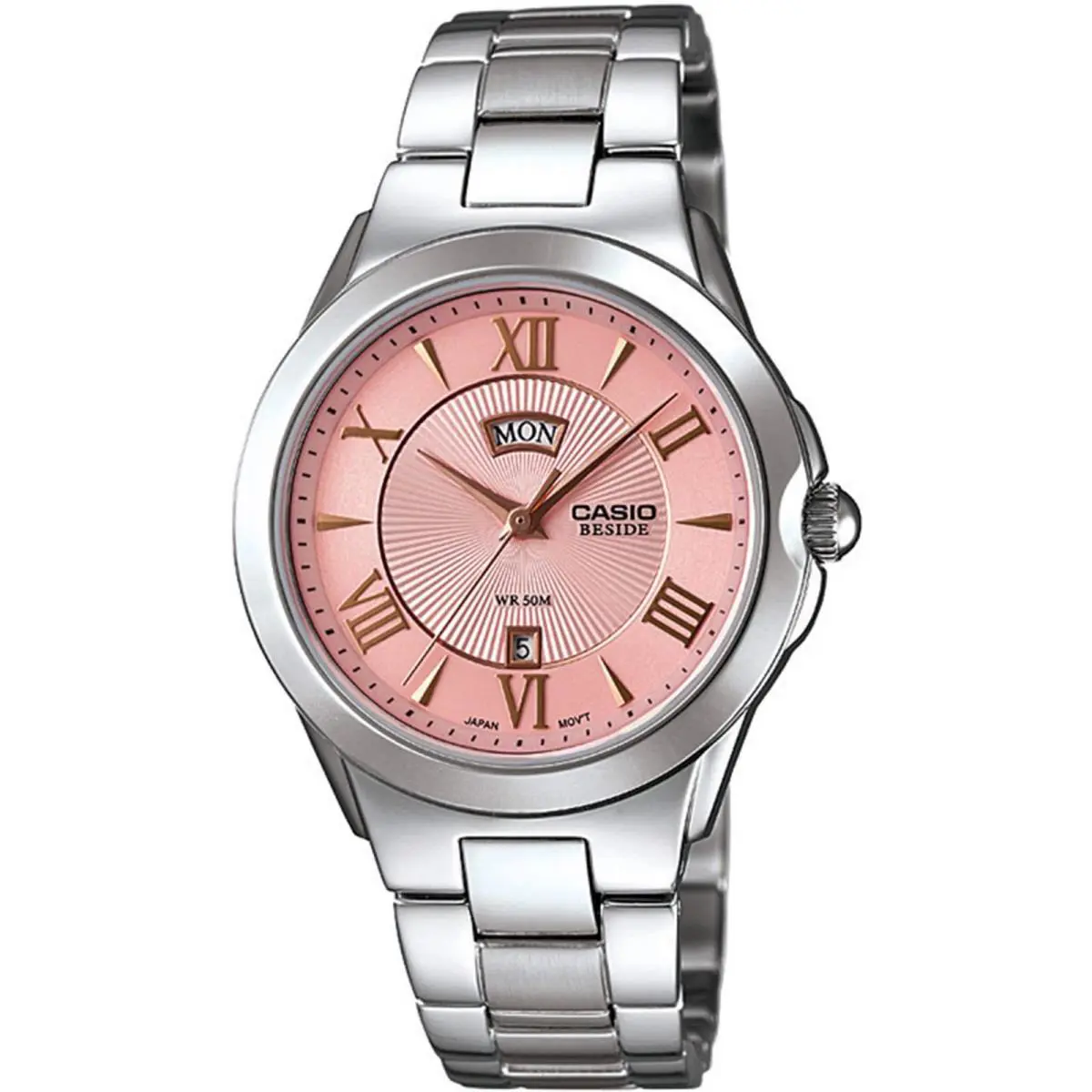 Casio BEL-130D4AV Men`s Watch Stainless Steel Bracelet Analog Dial