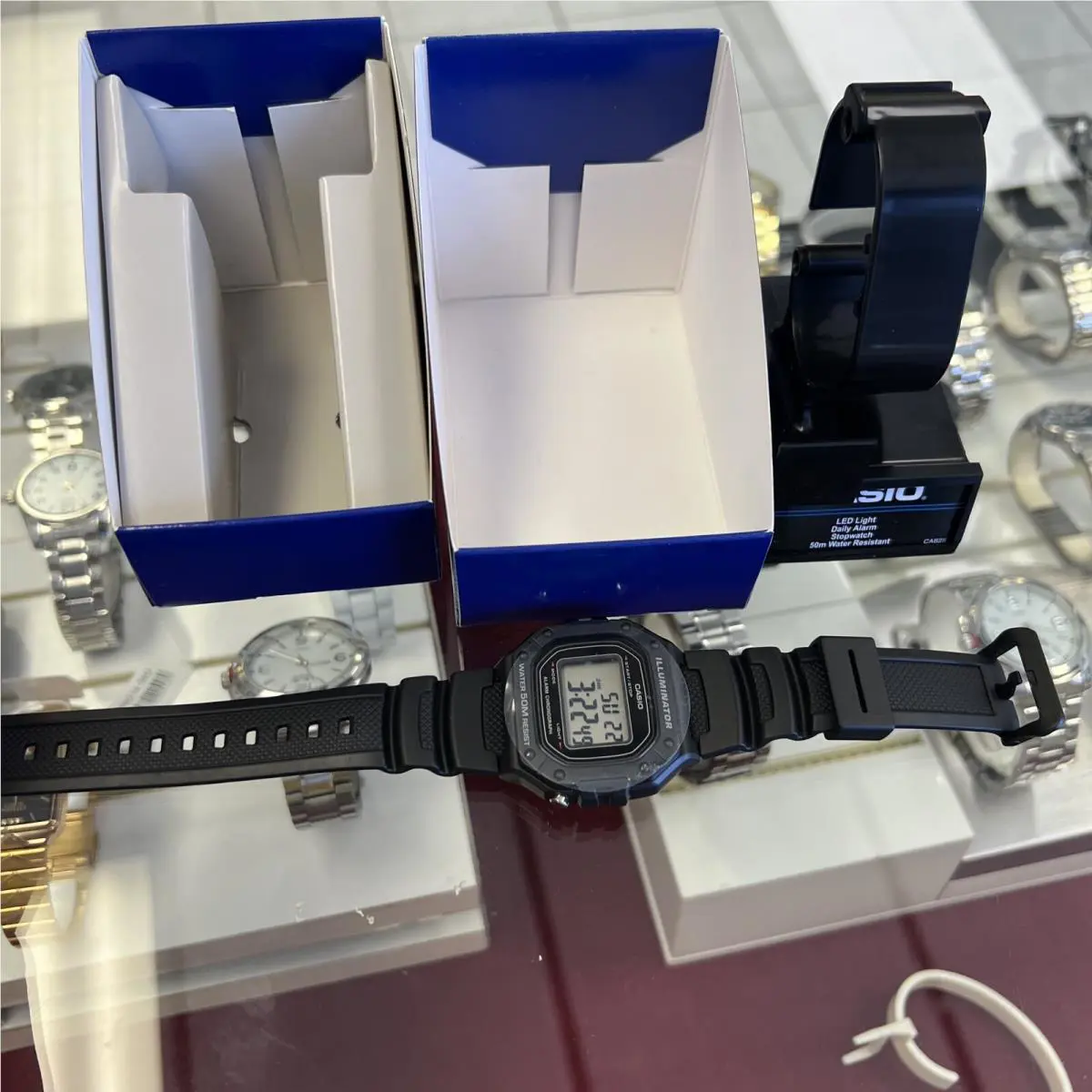 Men`s Casio 3224 W-218H Digital Watch Black Case Band 6 -8 Excellently