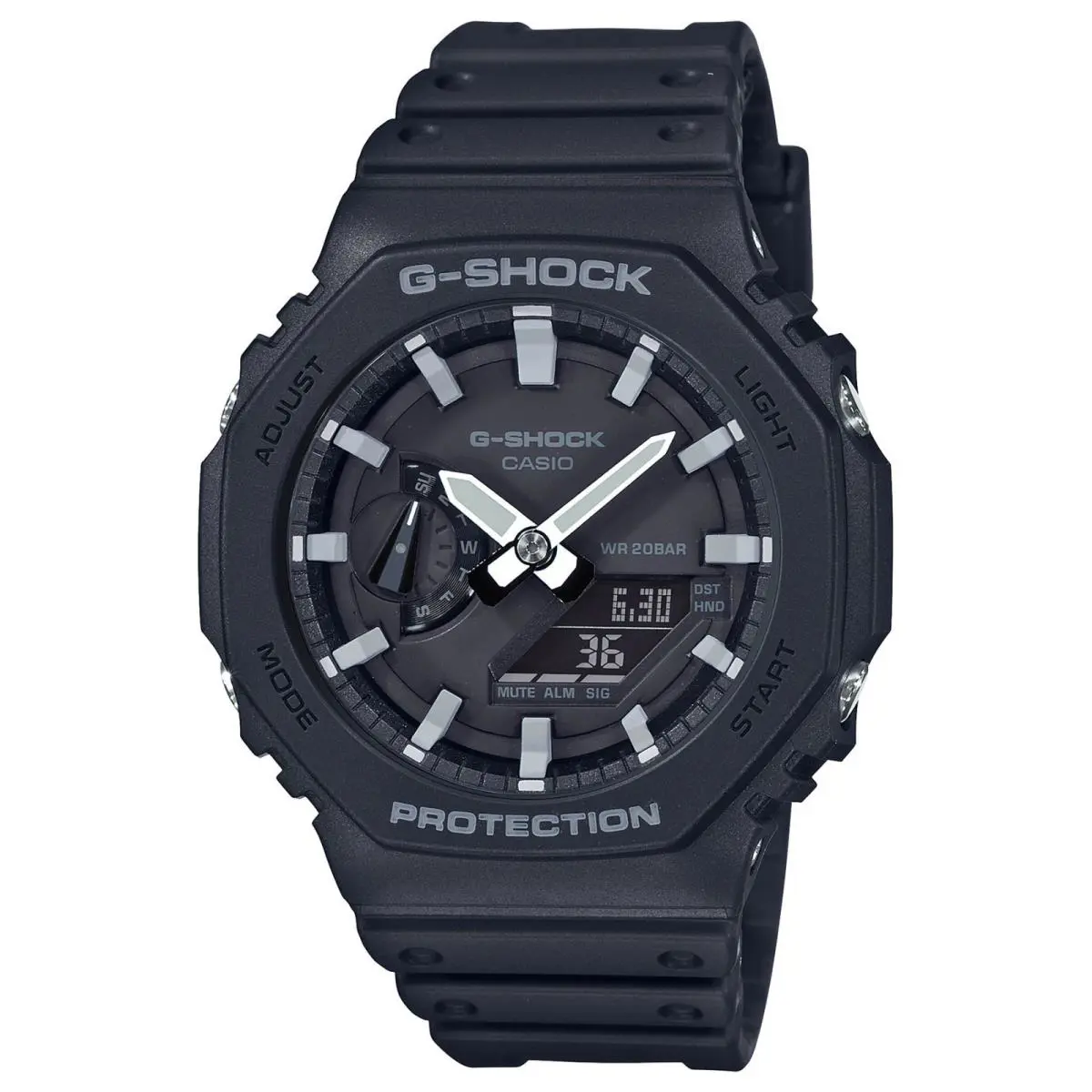 Men`s Watch G-shock Black Analog-digital Dial Resin Strap GA-2100-1ACR by Casio