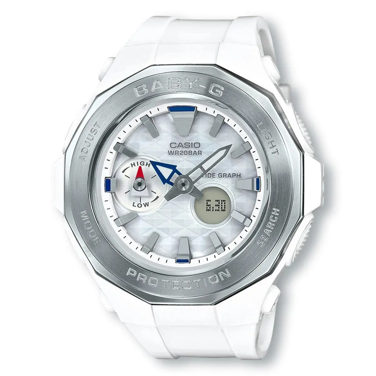 Casio Baby-g Beach Series BGA225-7A Analog Digital Watch White/silver