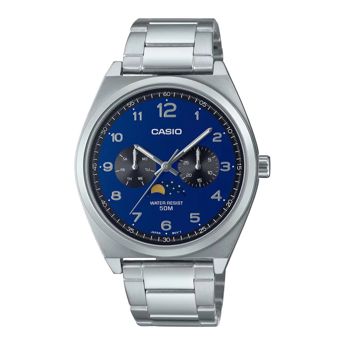 Casio MTP-M300D-2AV Moonphase Quartz Analog Blue Dial Watch