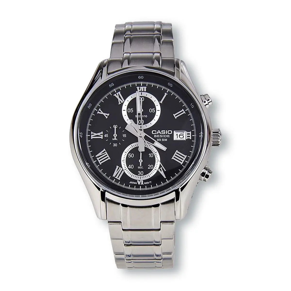 Casio Beside BEM512D-1A Quartz Chronograph Watch Black Dial