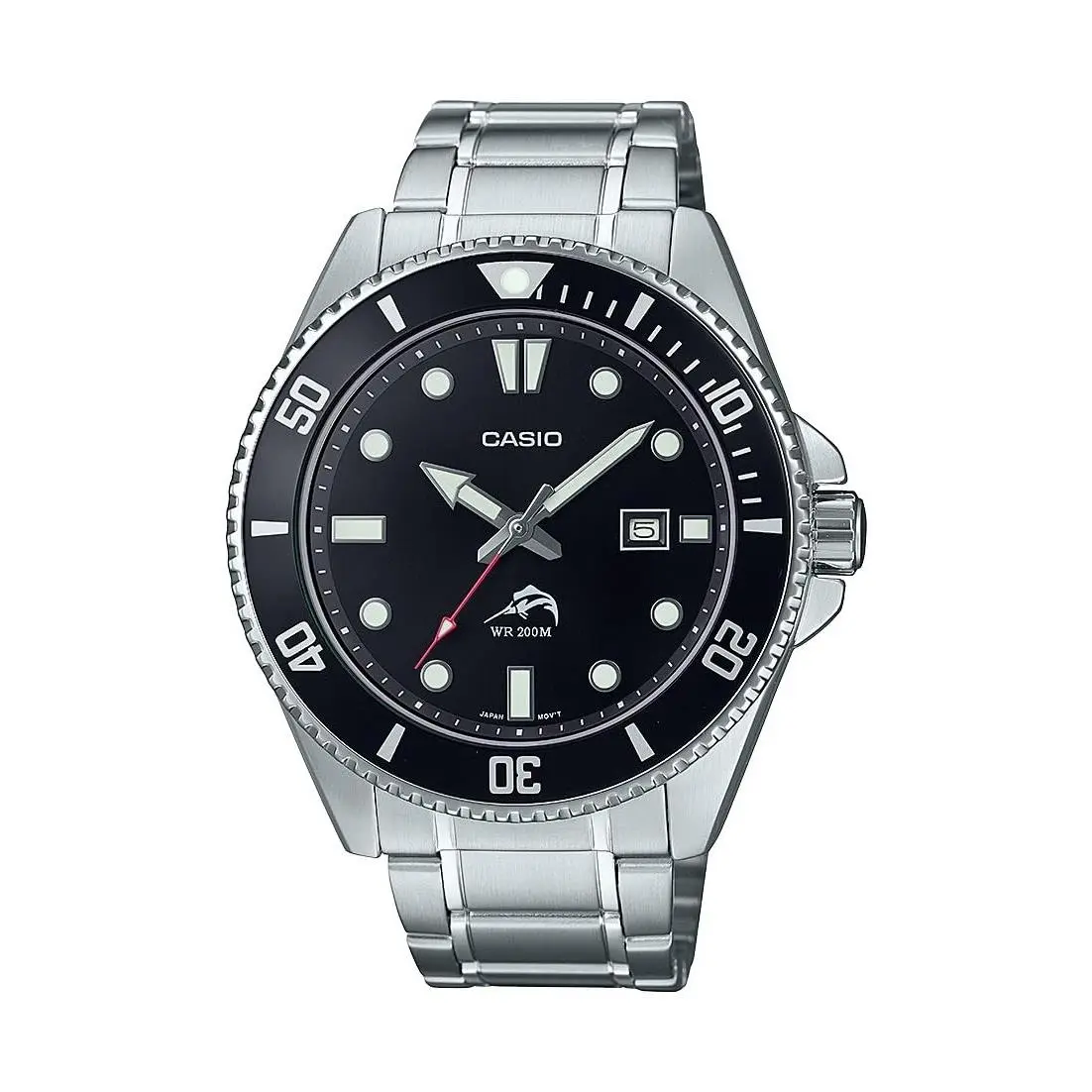 Casio Classic Diver Stainless Steel Watch Date Indicator MDV-106DD-1A1VCF Black