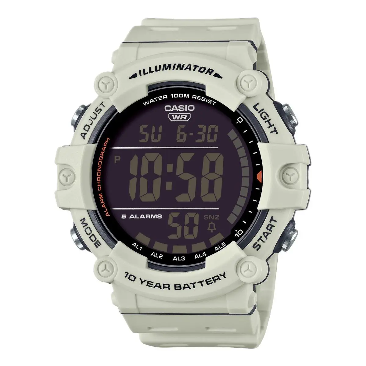 Casio Men’s White Digital Watch with Black Dial - AE-1500WH-8B2V