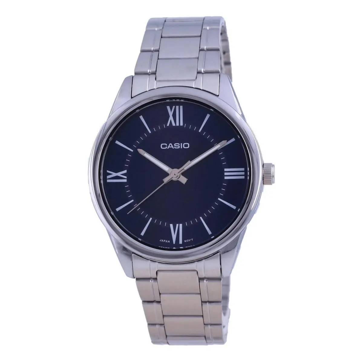 Casio Blue Dial Stainless Steel Analog Quartz MTP-V005D-2B5 Men`s Watch