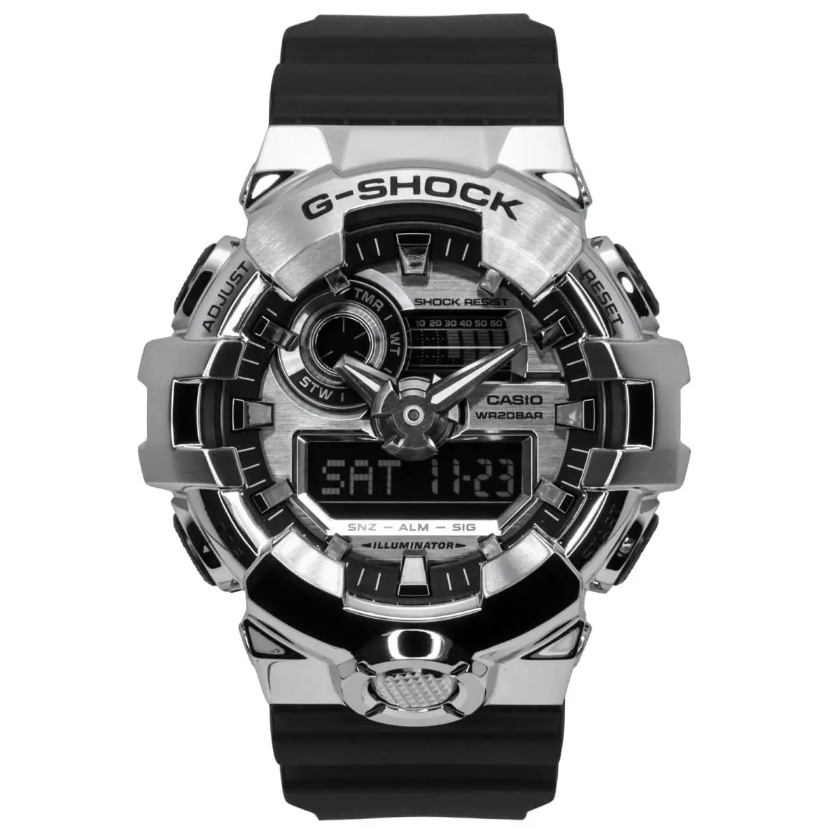 G-shock G-steel Silver Tone Stainless Steel Resin Men`s Watch GM-700-1A by Casio