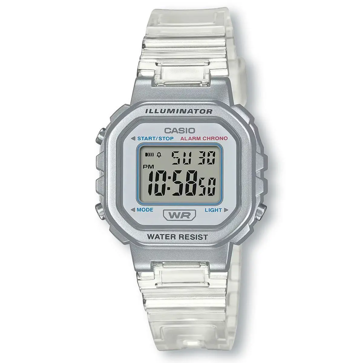 Casio Pop Series LA20WHS-7A Illuminator Slim Lightweight Watch White