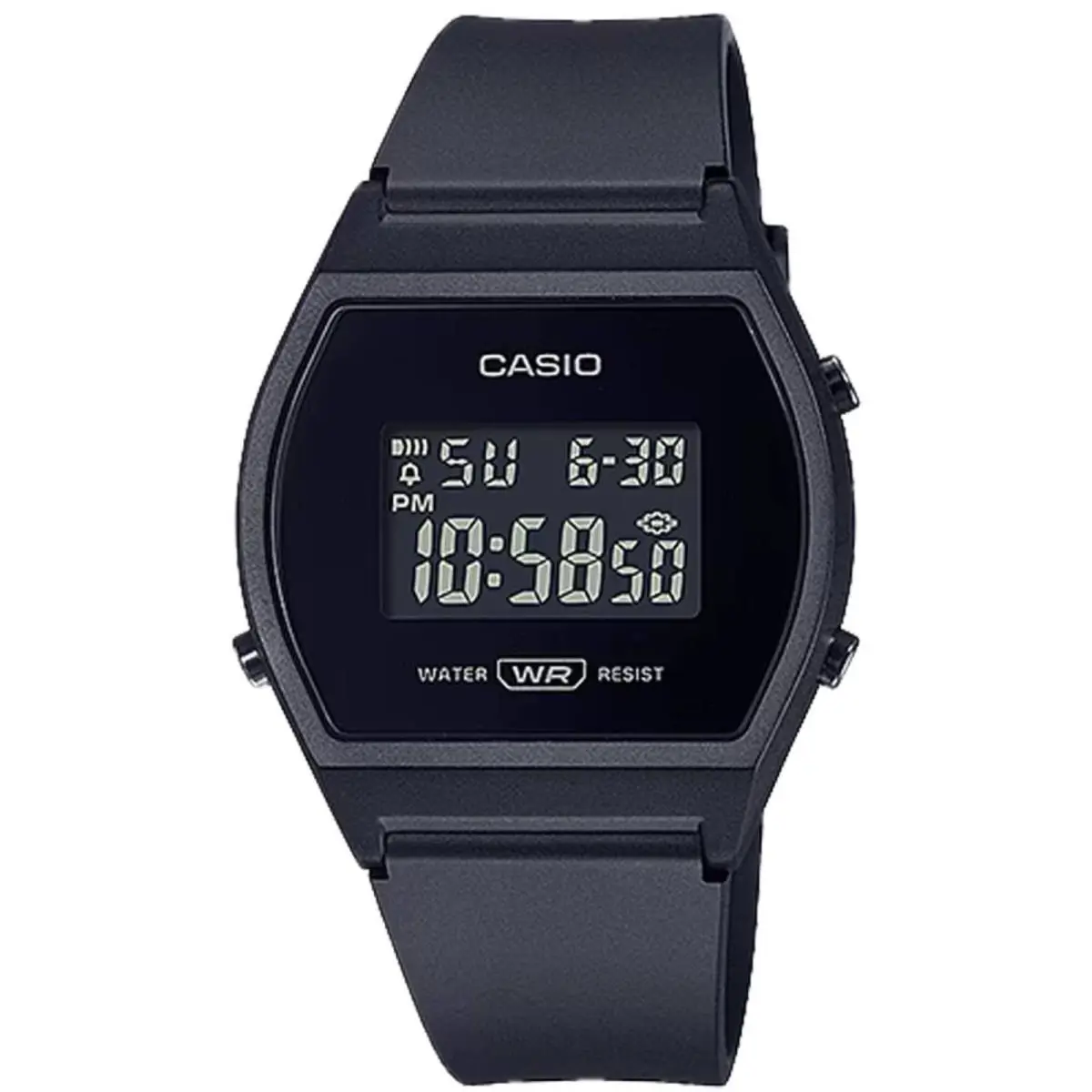 Casio Women`s Watch Alarm Black Digital Dial Resin Strap LW-204-1BCF