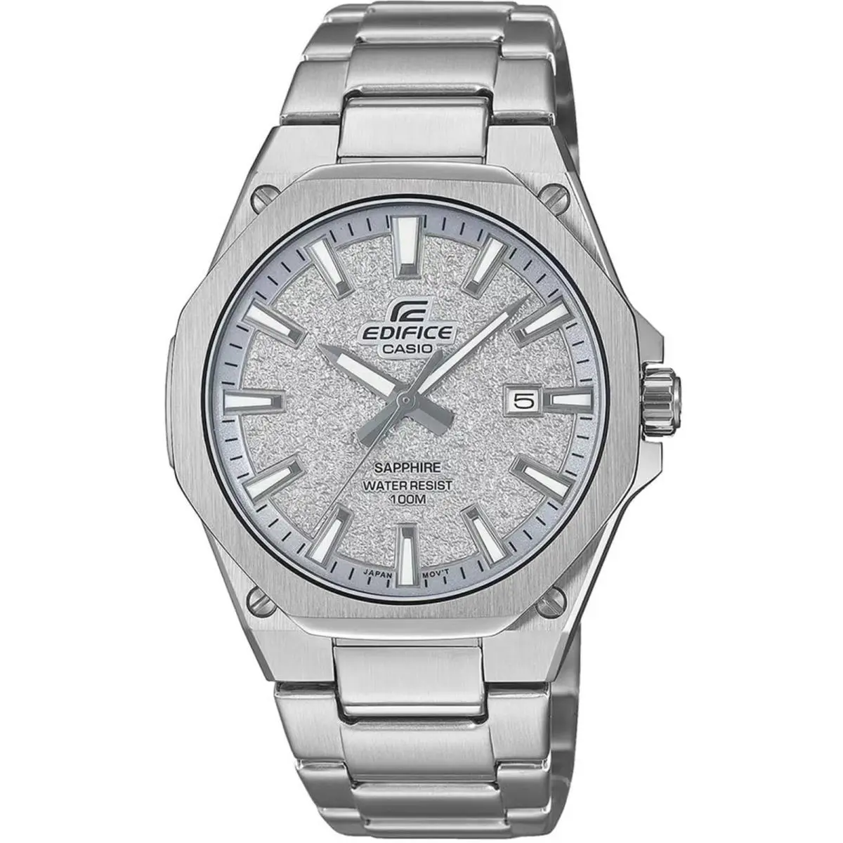 Edifice EFR-S108DE-8AV Men`s Silver Dial Stainless Steel Sapphire Watch by Casio