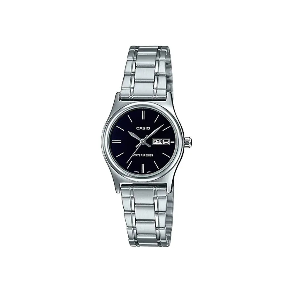 Casio LTP-V006D-1B2 Women`s Standard Stainless Steel Black Index Dial Date Watch