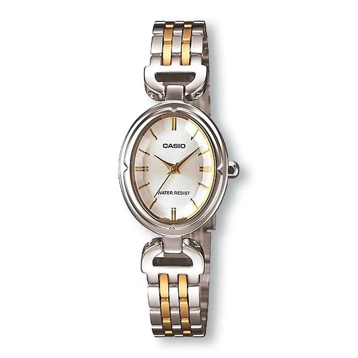 LTP1374SG-7A Classical Oval Face Two Tone Watch White Dial by Casio