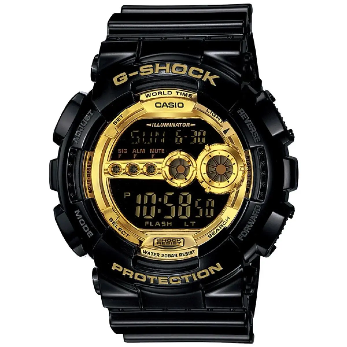 Casio G-shock GD100GB-1 CS Black Gold Shock Water Resistant Watch