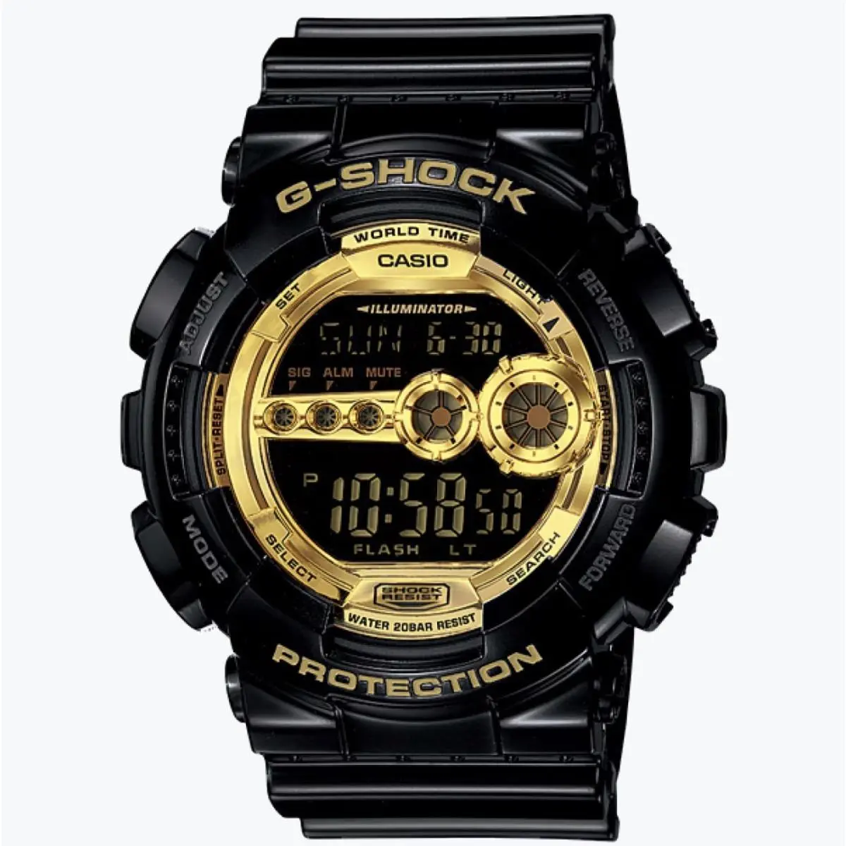 Casio G-shock GD100GB-1 CS Black Gold Shock Water Resistant Watch
