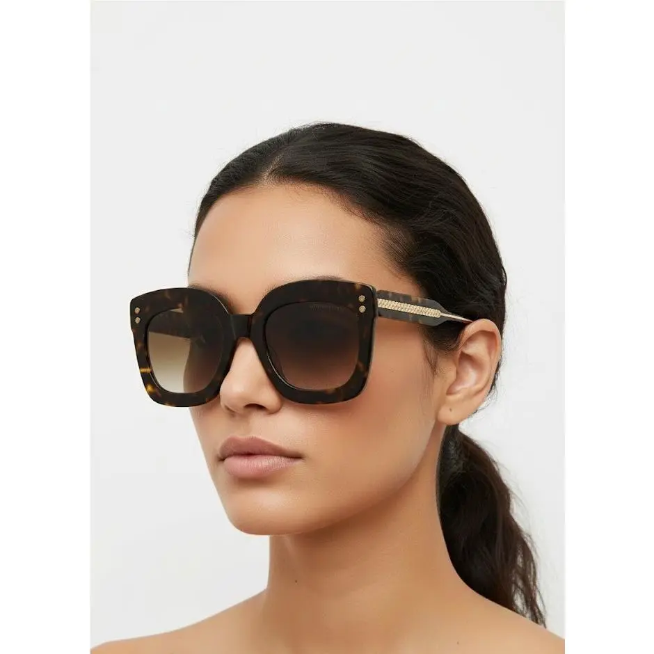 Bottega Veneta Women 51mm Square Sunglasses Havana Crystal Brown