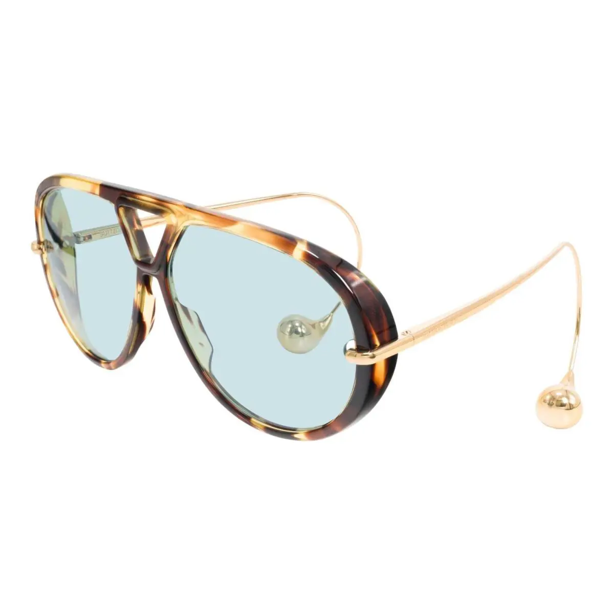 Bottega Veneta BV1273S Shiny Dark Havana and Gold/green Blue 007 Sunglasses