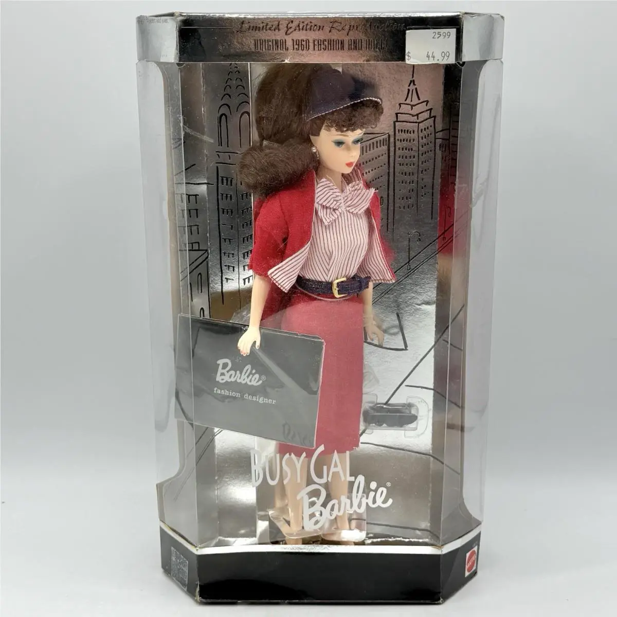 1995 Mattel Busy Gal Barbie 1960 Limited Edition Reproduction Doll 13675 Nrfb/cb