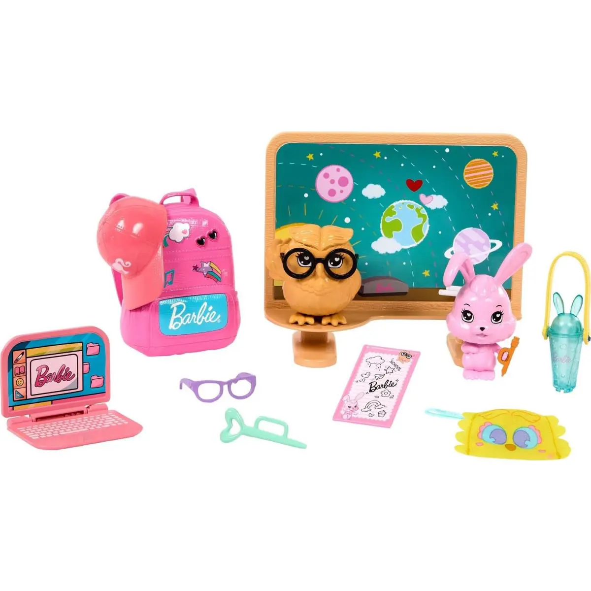 My First Barbie Preschool Classroom Playset with Pets and Themed Accessories