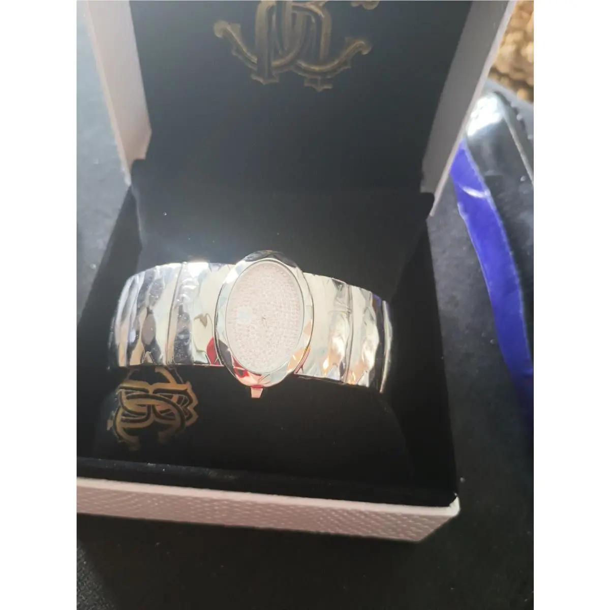 Roberto Cavalli Swarovski Faced Stainless Steel Woman`s Watch