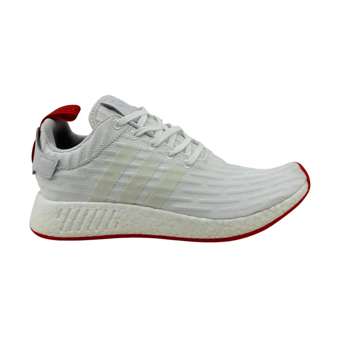 Adidas Nmd R2 Primeknit White Core Red Mens Athletic Sneaker - White, Manufacturer: White Core Red