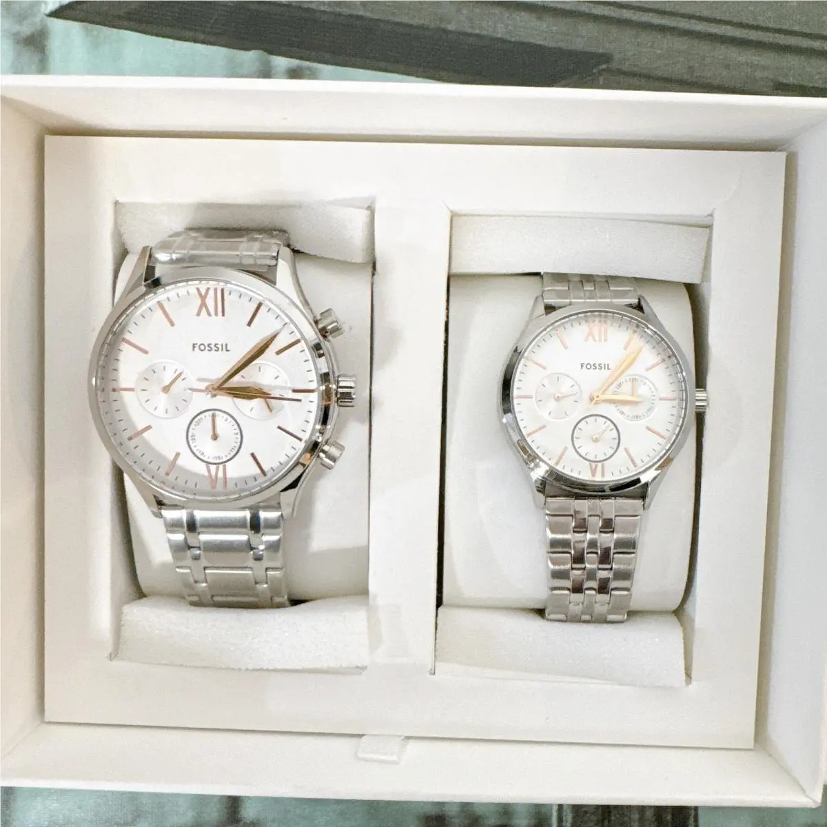Fossil BQ2468SET His and Her Fenmore Multifunction Watch Gift Set