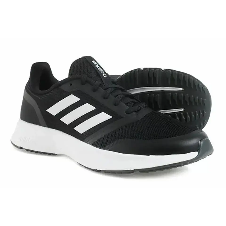 Men`s Adidas Nova Flow Running Shoes Black White EH1366