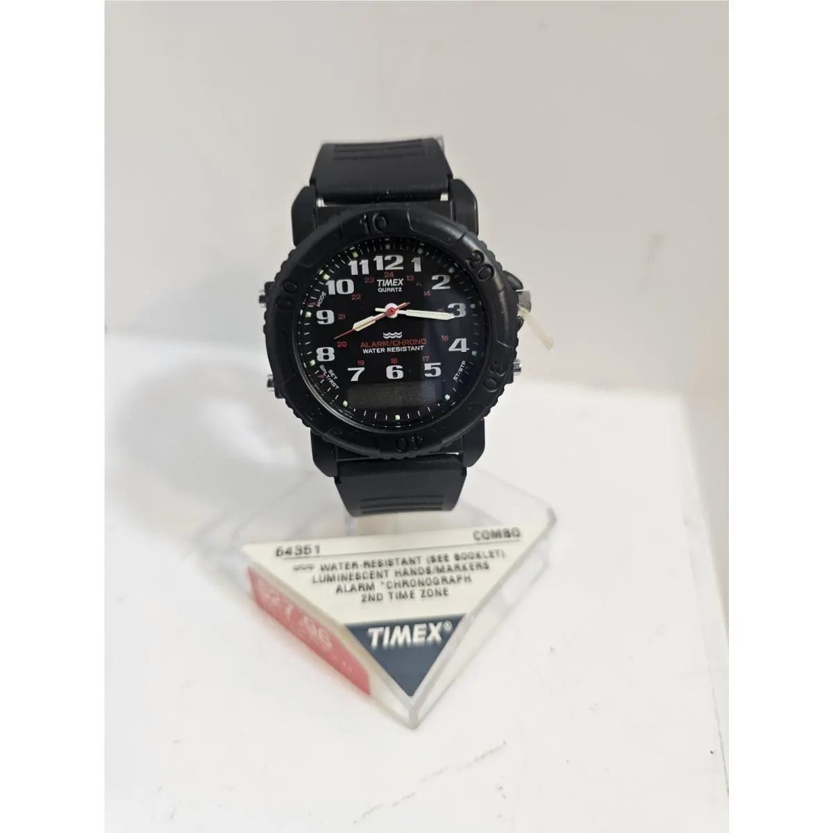 Timex Analog Digital Watch Water Resistant Indiglo Alarm Chrono Wr 50m