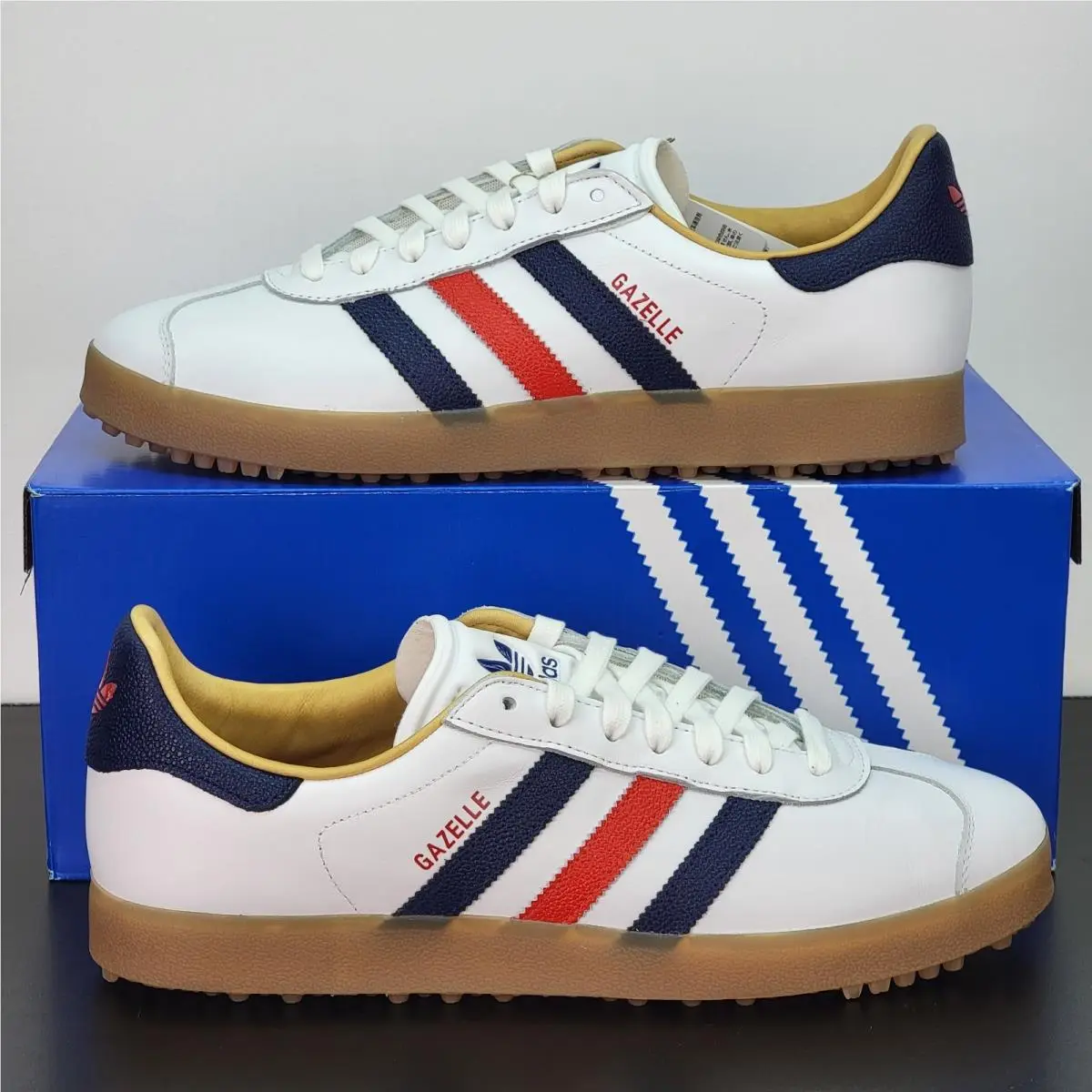 Adidas Gazelle Men`s Size 12 Golf Shoes White Athletic Footwear Sneakers